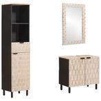 vidaXL Badkamer Sets met lade Witte Was Afwerking Massief, Huis en Inrichting, Verzenden, Nieuw