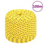 vidaXL Boottouw 6 mm 100 m polypropyleen geel, Verzenden, Nieuw
