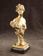 Buste, Art Nouveau beeld dame - 20 cm - Brons, Marmer, Antiquités & Art