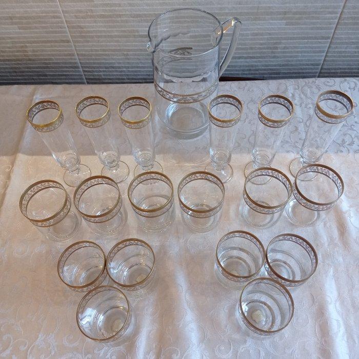 Drinkservies (19) - Kristal - Boheemse kristalglas, Antiek en Kunst, Antiek | Meubels | Tafels