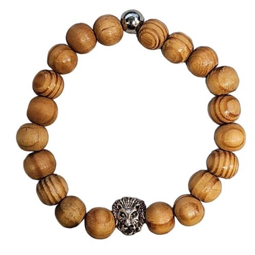 Fako Bijoux® - Armband - Sandelhout - Leeuwenkop - 10 mm -, Handtassen en Accessoires, Armbanden, Verzenden