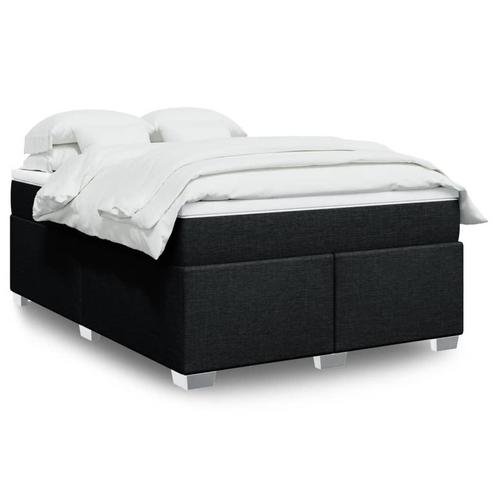 vidaXL Boxspring met matras stof zwart 140x200 cm, Huis en Inrichting, Slaapkamer | Bedden, Nieuw, Verzenden