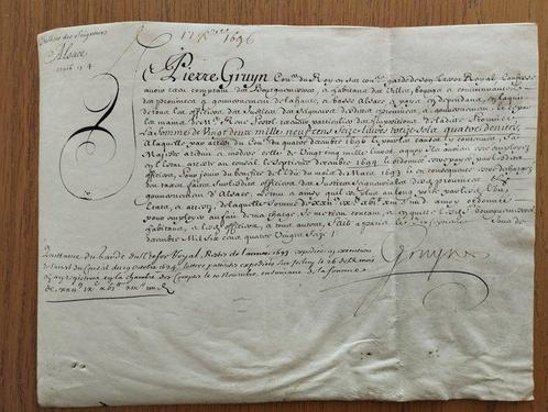 Document - 6 pieces signes par Pierre Gruyn Quittances pour, Verzamelen, Film en Tv