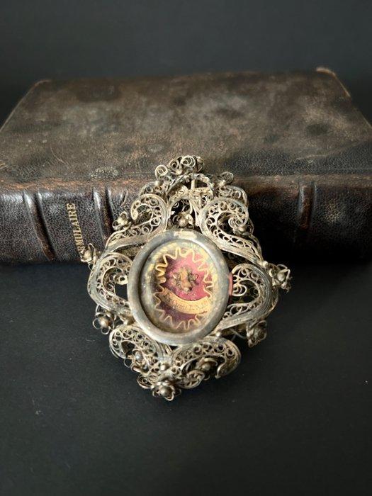 Reliekhouder - Zilver - 1750-1800 - Bos van de Kribbe van, Antiek en Kunst, Kunst | Niet-Westerse kunst
