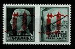 RSI 1944 - 25 Cent. propaganda met dubbele overdruk van het, Gestempeld