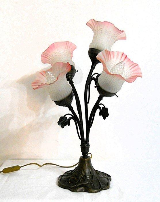 Tafellamp - Metaal, Brons, Glas, Antiek en Kunst, Curiosa en Brocante