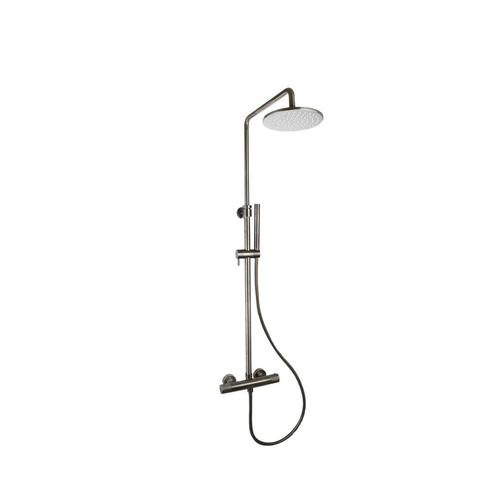 Doucheset Sanilux Rubb Opbouw Thermostatisch Rond Gunmetal, Doe-het-zelf en Bouw, Sanitair, Kraan, Nieuw, Ophalen of Verzenden