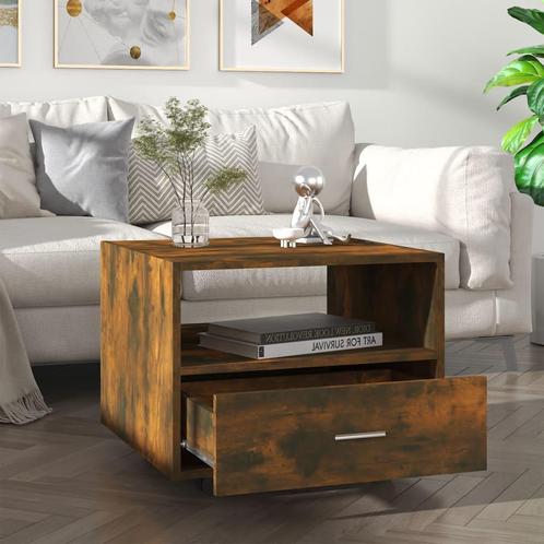 vidaXL Salontafel 55x55x40 cm bewerkt hout gerookt, Huis en Inrichting, Tafels | Salontafels, Nieuw, Verzenden