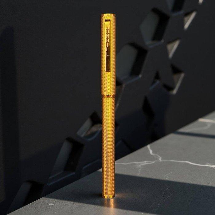 Dunhill - Pluma estilográfica Dunhill guilloché chapada en, Verzamelen, Pennenverzamelingen