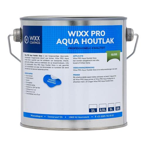 Wixx PRO Aqua Houtlak Gloss RAL 9016 | Verkeerswit 5L, Bricolage & Construction, Peinture, Vernis & Laque, Envoi