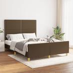 vidaXL Cadre de lit avec tête de lit Marron foncé, Maison & Meubles, Neuf, Verzenden