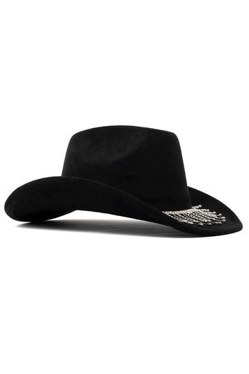 Cowboyhoed Zwart Strass Steentjes Ketting Cowgirl Western Ho, Kleding | Dames, Ophalen of Verzenden, Nieuw