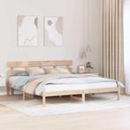 vidaXL Bedframe met hoofdbord 200x200 cm Massief hout Grenen, Huis en Inrichting, Slaapkamer | Bedden, Verzenden, Nieuw