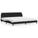 vidaXL Bed met matras kunstleer zwart en wit 200x200 cm, Verzenden