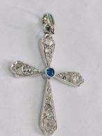 Borstornament - 18 karaat Witgoud Saffier - Diamant, Handtassen en Accessoires