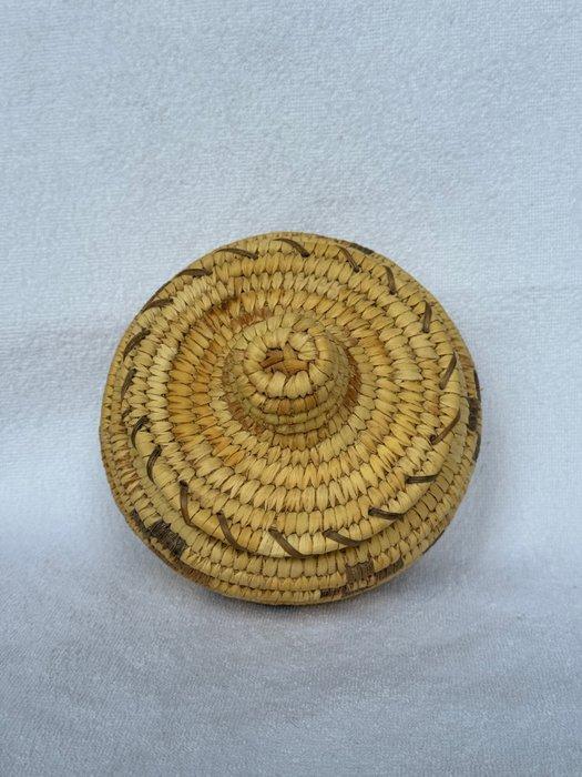 Panier à ressort fermé avec couvercle - Tohono OOdham, Antiek en Kunst, Kunst | Niet-Westerse kunst