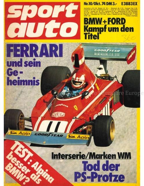 1974 SPORT AUTO MAGAZINE 10 DUITS, Livres, Autos | Brochures & Magazines