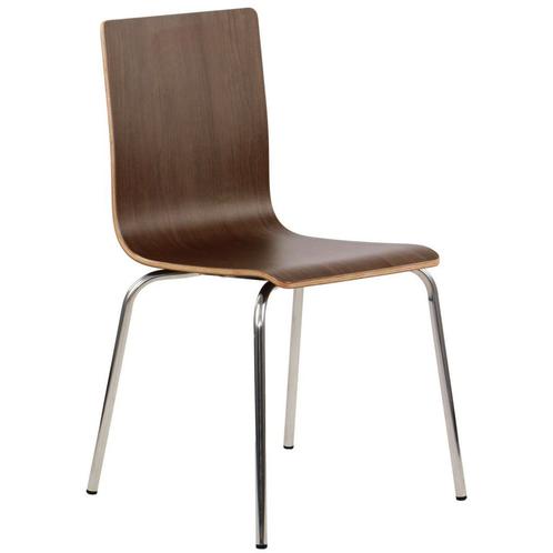 Stoel | DANIS | Houtlook (Walnoot) | RVS Poten |, Zakelijke goederen, Horeca | Keukenapparatuur, Nieuw in verpakking, Verzenden