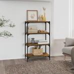 vidaXL Boekenkast 60x33x100 cm bewerkt hout en staal gerookt, Huis en Inrichting, Kasten | Boekenkasten, Verzenden, Nieuw