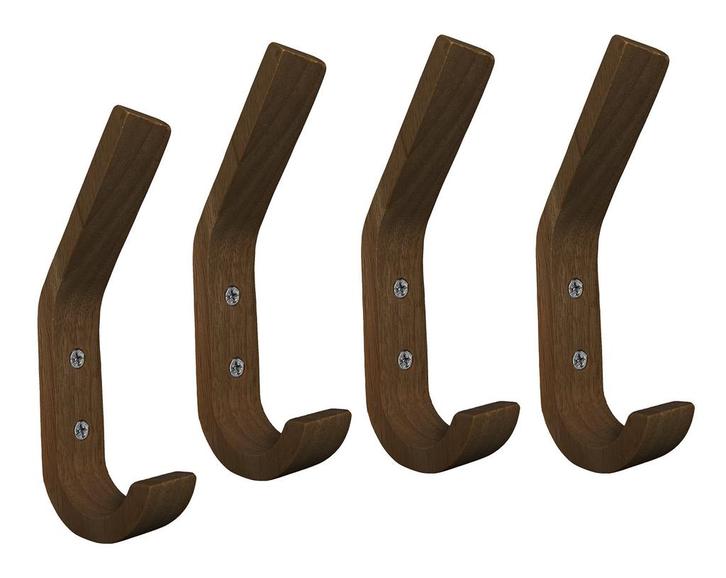 Set van 4 houten kapstokhaken (notenhout), Doe-het-zelf en Bouw, Gereedschap | Overige machines, Nieuw, Verzenden