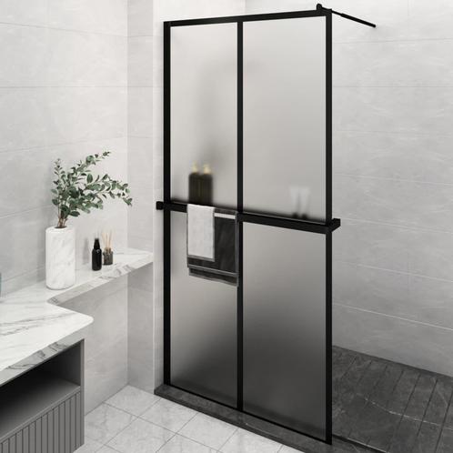 vidaXL Paroi de douche avec étagère Noir 118x190cm Verre, Bricolage & Construction, Sanitaire, Neuf, Envoi