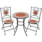 Mozaïek tuinset met 2 stoelen en tafel - bruin, Jardin & Terrasse, Ensembles de jardin, Verzenden