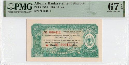 Albanie. - 10 Lek 1965 - Pick FX26  (Sans Prix de Réserve), Postzegels en Munten, Munten | Nederland