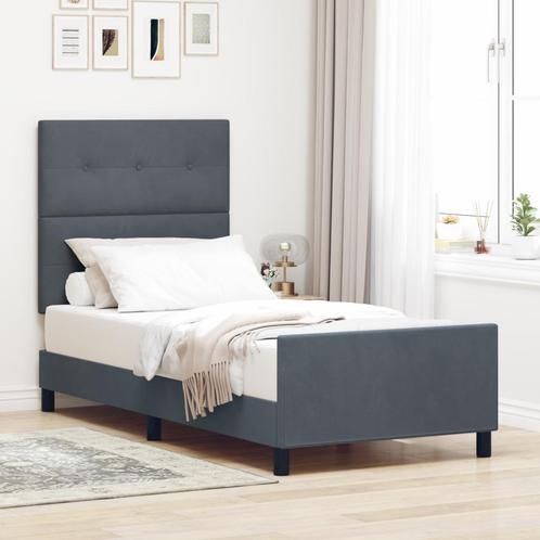 vidaXL Bedframe Donkergrijs 80x200 cm Velvet, Huis en Inrichting, Slaapkamer | Bedden, Nieuw, Verzenden