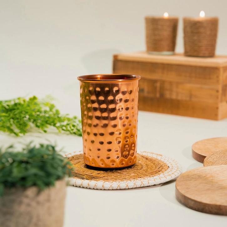 Puur Koperen Beker Gehamerd - 300 ml, Sport en Fitness, Gezondheidsproducten en Wellness, Ophalen of Verzenden