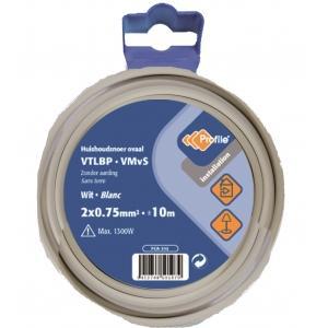 Profile vtlbp/vmvsp 2x0.75 wit 10m, Doe-het-zelf en Bouw, Elektriciteit en Kabels