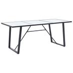 vidaXL Table de salle à manger Blanc 200x100x75 cm Verre tre