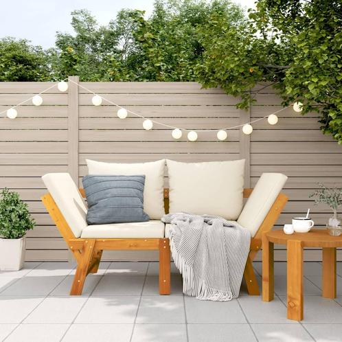 vidaXL Tuinbank met kussens 2-in-1 massief acaciahout, Tuin en Terras, Tuinsets en Loungesets, Nieuw, Verzenden