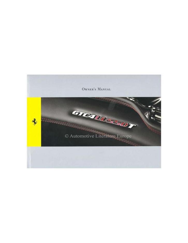 2017 FERRARI GTC4 LUSSO T INSTRUCTIEBOEKJE ENGELS, Auto diversen, Handleidingen en Instructieboekjes, Ophalen of Verzenden