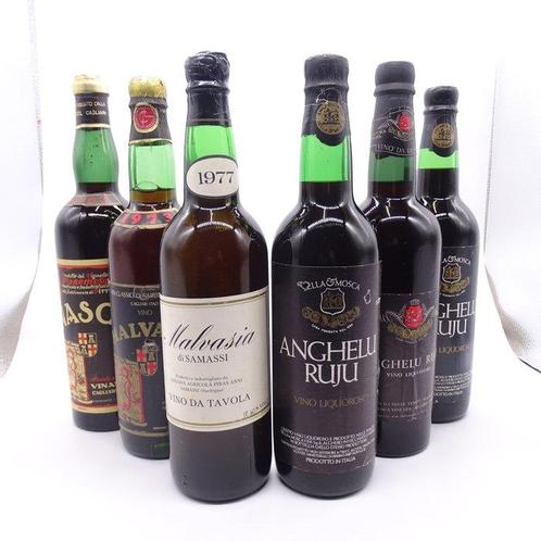 3 x Sella& Mosca Anghelu Ruju, 1977 Piras Malvasia di, Verzamelen, Wijnen