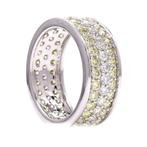 Ring - 14 karaat Witgoud - 3.03ct. tw. Geel Diamant, Handtassen en Accessoires, Ringen, Nieuw