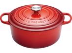Le Creuset Signature Braadpan - 4,2 l - 24 cm - Kersenrood, Huis en Inrichting, Verzenden, Zo goed als nieuw