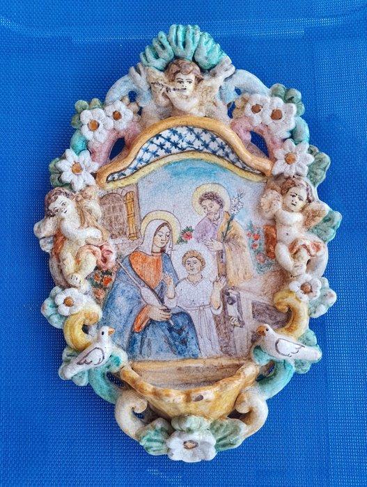 Barok Wijwatervat - Ceramica Salernitana - 20e eeuw - Sacra, Antiek en Kunst, Antiek | Boeken en Manuscripten