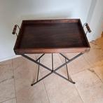 Bijzettafel - Hout Mahony - Gietijzeren onderstel -