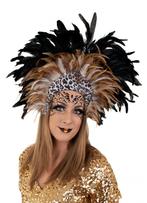 Grote Verentooi Bruin Panterprint Burlesque Hoofdtooi Carnav, Kleding | Dames, Ophalen of Verzenden, Nieuw
