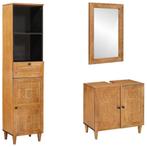 vidaXL Badkamermeubel Set met lade 3 pcs Bruin 38 x 33 x 160, Huis en Inrichting, Verzenden, Nieuw
