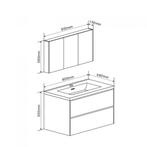 Florence Badmeubelset Londen 80cm Wit, Huis en Inrichting, Ophalen of Verzenden, Nieuw