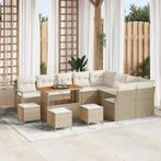 vidaXL Tuinbank Set met kussen 13 pcs Beige poly rattan, Verzenden, Nieuw
