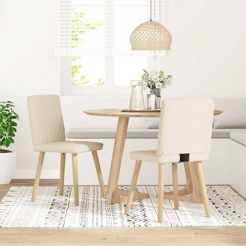 vidaXL Eetkamerstoelen 2 st linnen, Huis en Inrichting, Stoelen, Nieuw, Verzenden