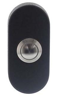 Intersteel beldrukker ovaal verdekt 65x30x10 rvs/mat zwart, Doe-het-zelf en Bouw, Hang- en Sluitwerk, Klink of Kruk, Nieuw, Overige materialen