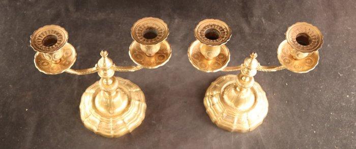 Paar antieke kandelaars - Kandelaar (2) - Messing, Antiek en Kunst, Antiek | Overige Antiek