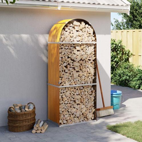 vidaXL Haardhoutopslag 80x45x190 cm gegalvaniseerd staal, Tuin en Terras, Brandhout, Verzenden