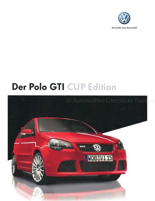 2006 VOLKSWAGEN POLO GTI CUP EDITION BROCHURE DUITS, Boeken, Auto's | Folders en Tijdschriften
