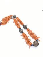 Grote robuuste ketting met koraal takken - Zilver - 20e eeuw, Antiek en Kunst