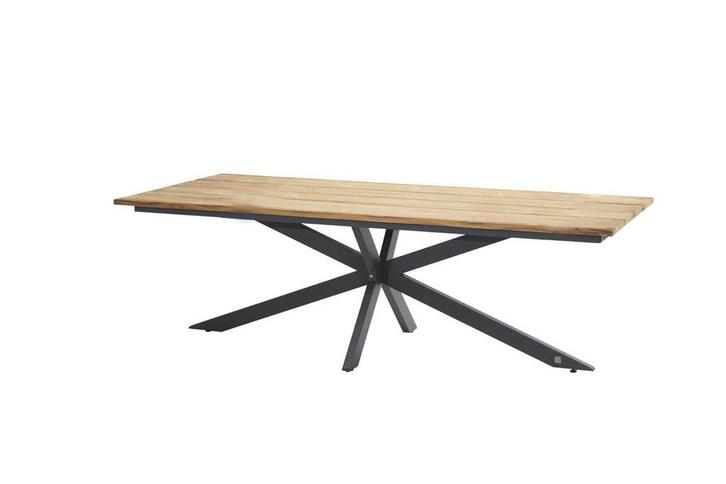 4 Seasons Outdoor Minerva tuintafel met Robusto teak blad, Tuin en Terras, Tuinsets en Loungesets