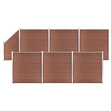 vidaXL Schuttingset 6 vierkant en 1 schuin 1138x186 cm HKC, Tuin en Terras, Verzenden, Nieuw